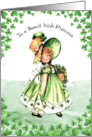 For Irish Princess on St. Patrick’s Day Vintage Little Irish Girl card