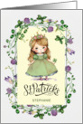 Happy St. Patrick’s Day Cute Little Irish Princess Custom Name card