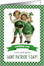 Happy St. Patrick’s Day Vintage Irish Kids with Lucky Shamrocks card