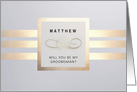 Will you be my Groomsman? Simple Elegant Grey design card