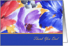 Thank you Dad. Watercolor Flower Design card