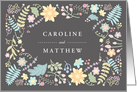Wedding Invitation. Modern Floral Design with custom names card