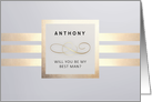 Will you be my Best Man. Simple Elegant Grey design card