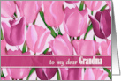 For Grandma on Mother’s Day Watercolor Pink Tulip Painting card