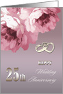 Happy 25th Wedding Anniversary. Romantic Roses card