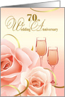 70th Wedding Anniversary Invitations. Romantic Roses card