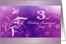3rd Wedding Anniversary Party Invitation card