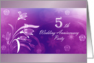 5th Wedding Anniversary Party Invitation card