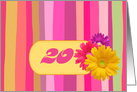 Invitation.20th Birthday Party.Colorful Design card