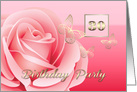 30th Birthday Party Invitation. Romantic Rose and Butterflies card