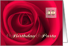 40th Birthday Party Invitation. Romantic Red Rose card