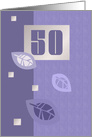 50th Birthday Party Invitation. Violet Leaves card