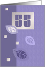55th Birthday Party Invitation. Violet Leaves card