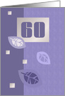 60th Birthday Party Invitation. Violet leaves card