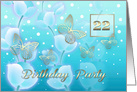 22nd Birthday Party Invitation. Romantic Flowers and Butterflies card