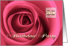 35th Birthday Party Invitation. Romantic Rose card
