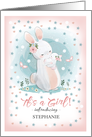 It’s a Girl ! Baby Girl Birth Announcement. Bunnies Mom and Baby card