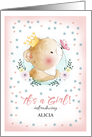 It’s a Girl. Baby Girl Shower Invitation. Cute Teddy Bear Painting card
