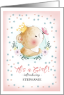 It’s a Girl. Baby Girl Birth Announcement. Cute Little Bear card