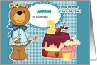Custom Name 2nd Birthday Party Invitations. Teddy Bear card