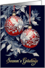 Season’s Greetings. Vintage Decorated Christmas Ornaments card