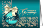 Season’s Greetings. Christmas Ornament Design card