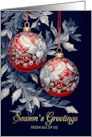 Seasons Greetings from All of Us Vintage Decorated Christmas Balls card