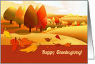 Happy Thanksgiving.Autumn Landscape card