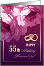 Happy 55th Wedding Anniversary . Romantic Roses card