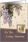 Happy 45th Wedding Anniversary . Victorian age textile pattern card