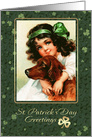St.Patricks Day Greetings.Vintage postcard recreation card