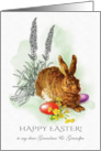 Easter Wishes for Grandparents Vintage Easter Bunny Painting card