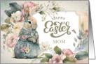 Easter Wishes for Mother - Old-Fashioned Watercolor Easter Bunny card