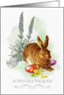 Joyeuses Pques - Happy Easter in French - Vintage Easter Bunny card