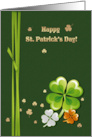 Happy St. Patrick’s Day Lucky Tricolor Shamrocks card