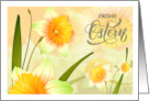 Frohe Ostern Happy Easter in German Spring Daffodil Blooms card