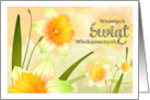 Wesolych Swiat Happy Easter in Polish Spring Daffodil Blooms card