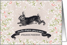 Felices Pascuas. Vintage Easter Bunny card