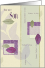 For Son on Father’s Day Elegant Leaf Collage card