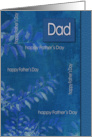 For Dad on Father’s Day Elegant Blue Leaves Pattern card