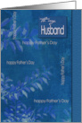 For Husband on Father’s Day Elegant Blue Leaves Pattern card