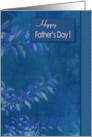 Happy Father’s Day Elegant Blue Leaves Pattern card