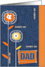 For Dad on Father’s Day Denim Pattern with Flowers card