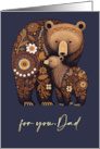 For Dad on Father’s Day Cute Bear Dad and His Cub Folk Art card