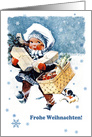 Frohe Weihnachten. German Christmas card. Vintage Scene card
