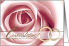 Wedding Congratulations. Elegant Pink Rose card