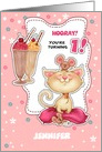 Custom Baby Name 1st Birthday Wishes. Fun Kitty and Mice card