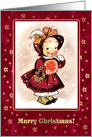 Merry Christmas . Vintage Little Girl card