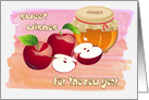 Honey Pot and Apples. Rosh Hashanah Card