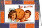 Halloween Pumpkin Carving Party Invitation Vintage kids card